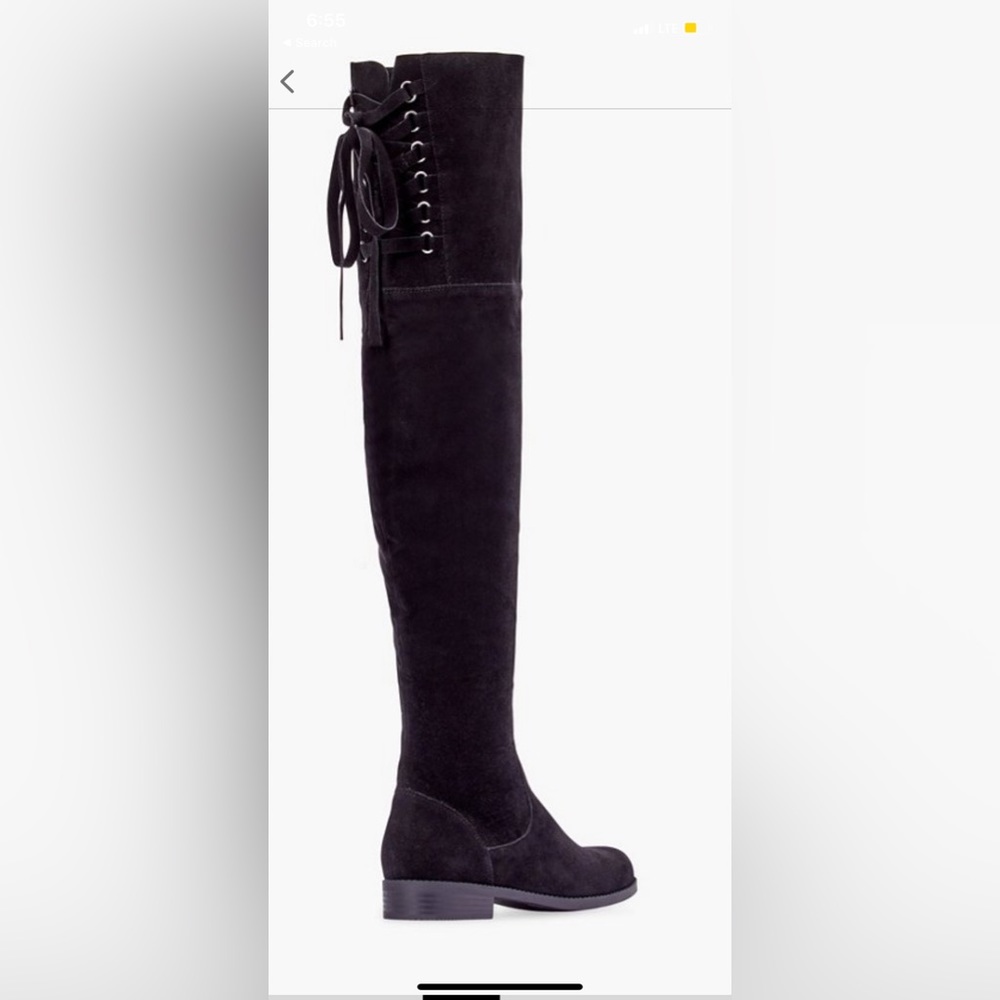 Black thigh high boots